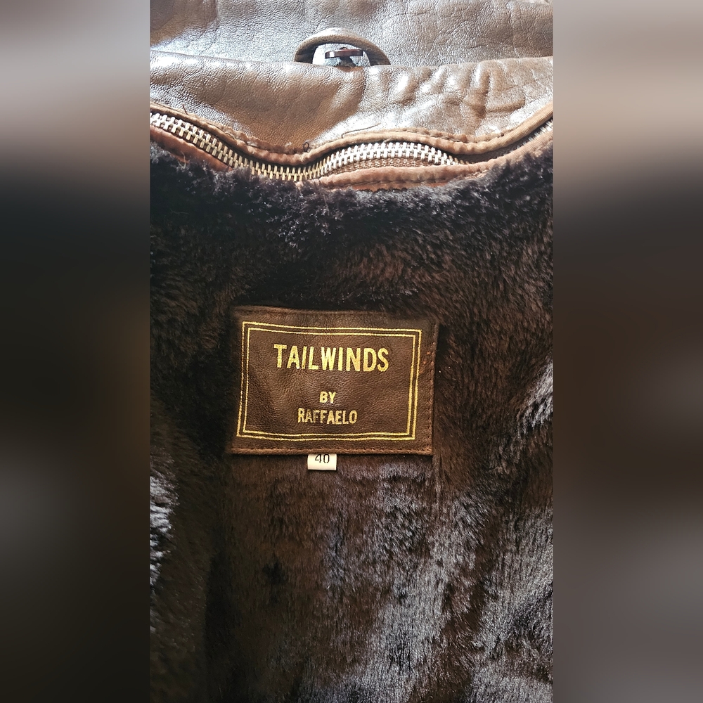 Real Leather Bomber Jacket - Tailwinds by Raffaelo - Picture 5 of 5